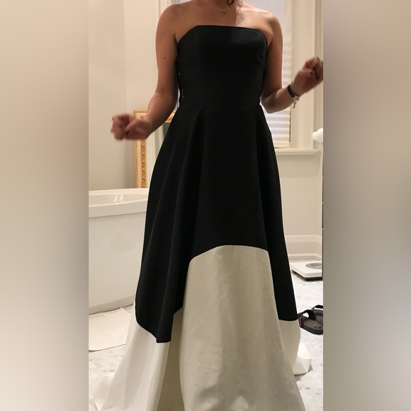 Black and white gown dress by Halston Heritage. Size 6. - Picture 3 of 3